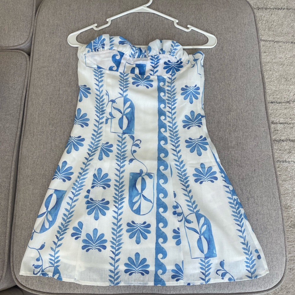 Peppermayo Exclusive - Tayla Linen Mini Dress - Floral Wave